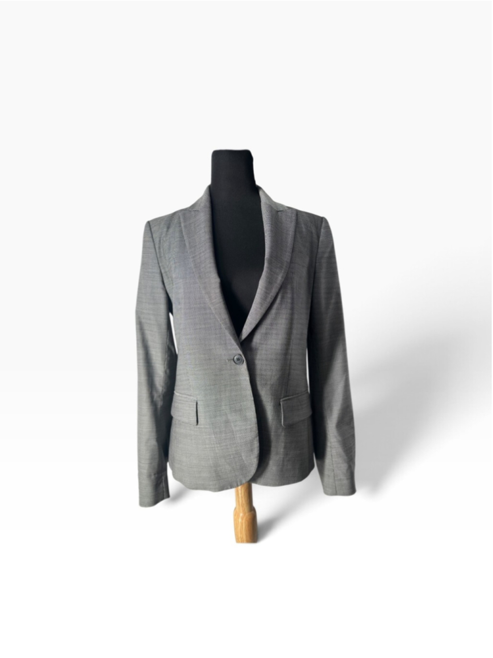 Theory Blazer Jacket Gray Check Lined Tailored Workwear Career Office sz 8